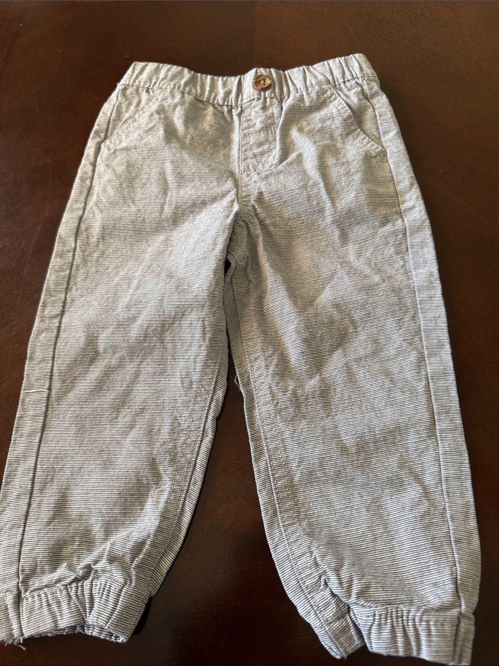 Kids Elastic Cuff Pants - Light Gray